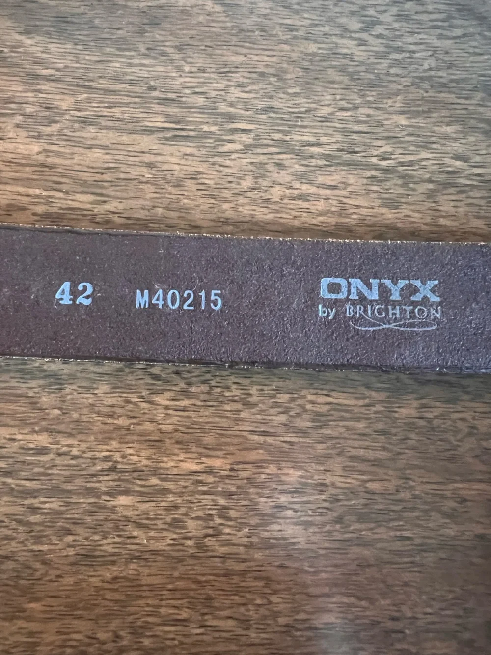 Vintage ONYX by Brighton Belt 42 Brown Leather Whipstitch Silver Western
